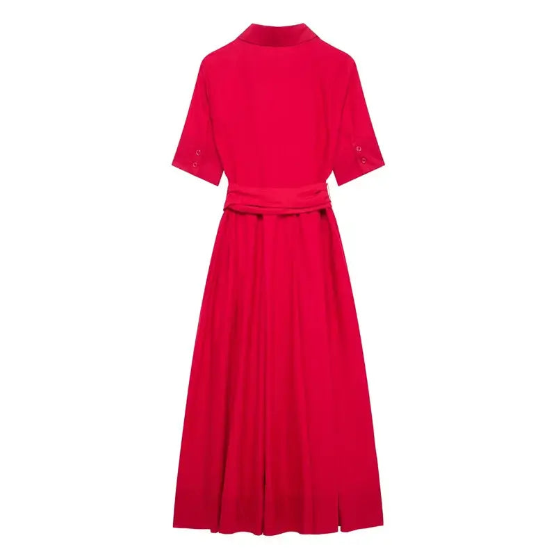 فستان نسائي أنيق - تصميم أنيق يصل إلى منتصف الساق