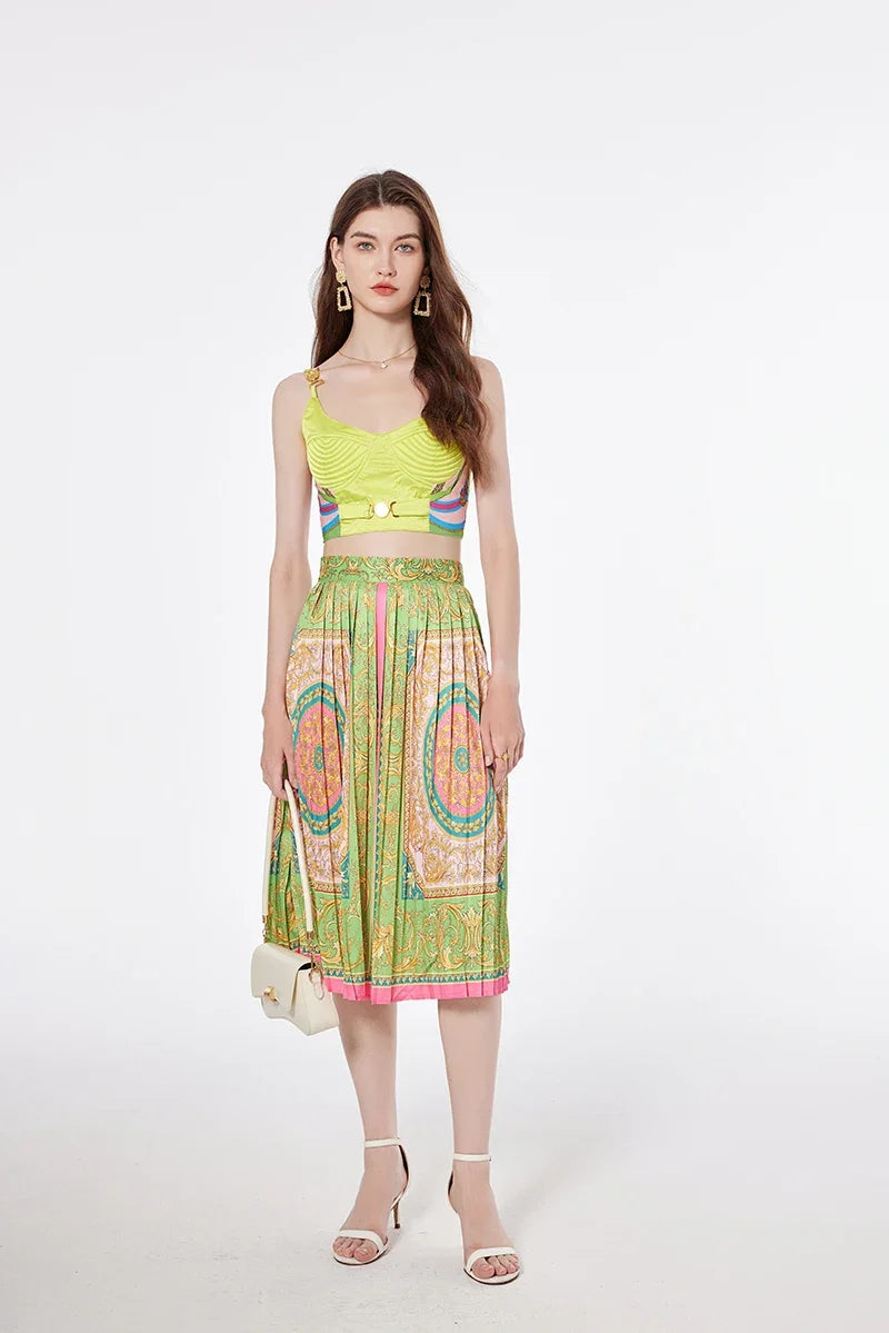 Women's Crop Top & Skirt Set