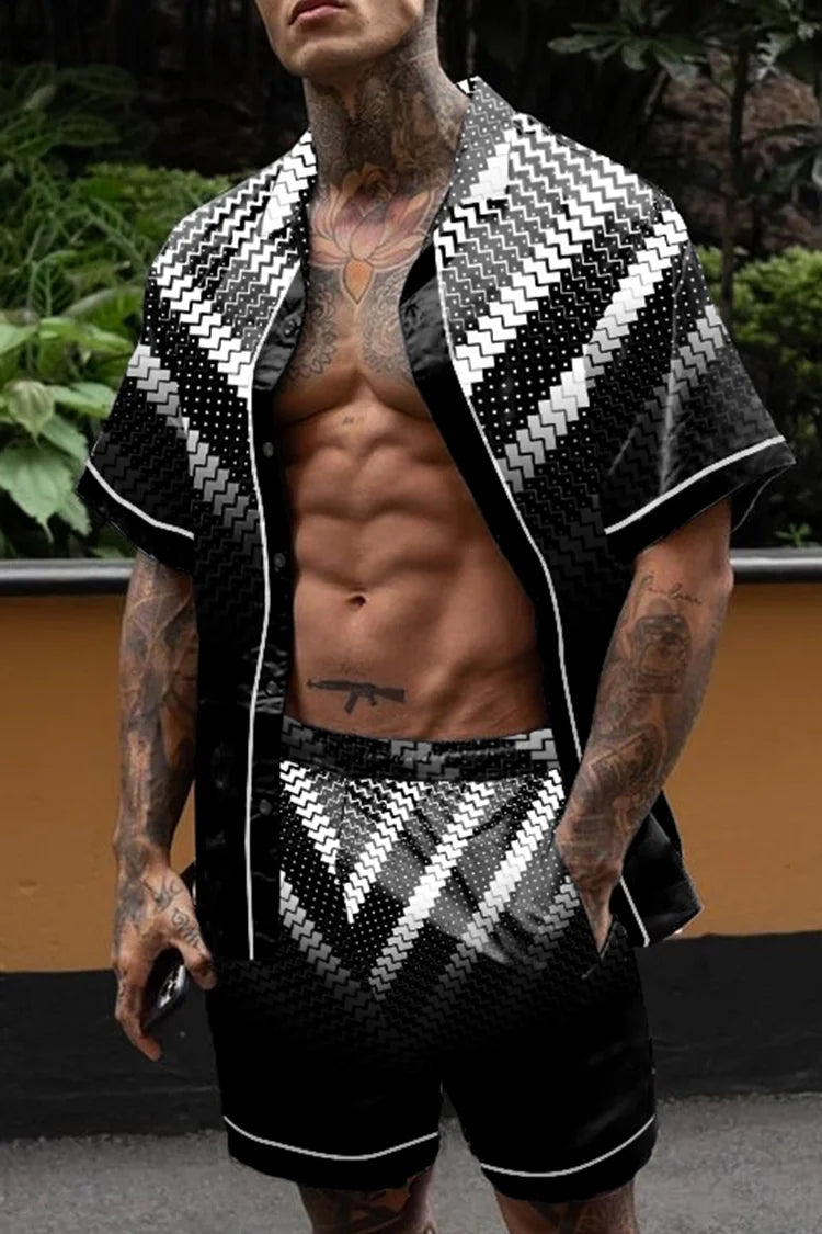 مجموعة شورت هاواي رجالي مزهر