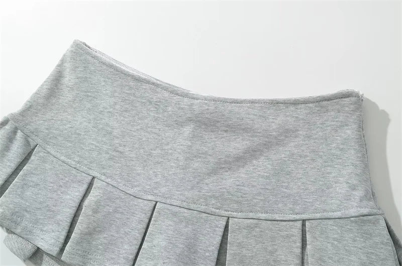 Women Wide Pleat Y2K Skirt