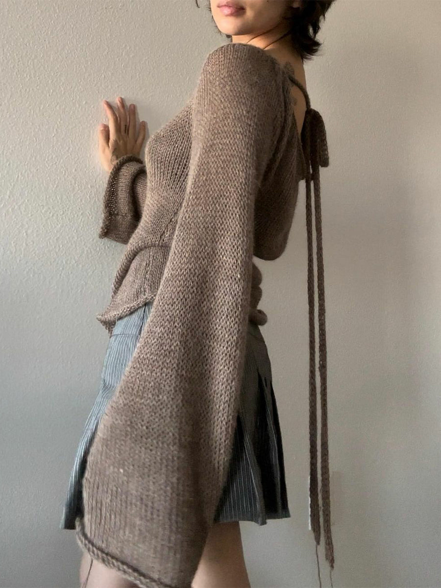 Women's Tie Back Knit Pullover