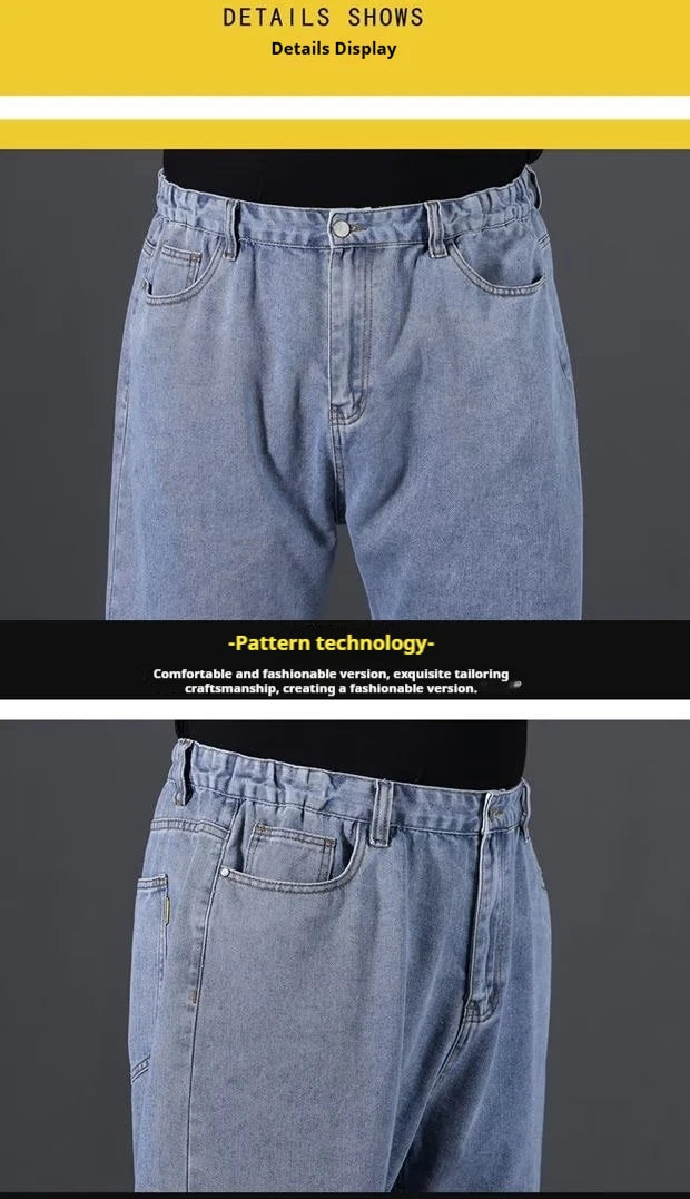 بنطلون جينز رجالي مريح بمقاسات كبيرة