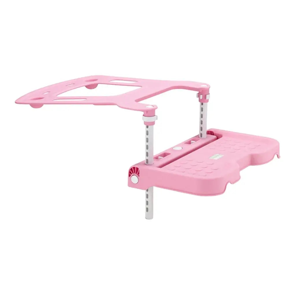 Adjustable and foldable pink car safety seat for children, designed for unisex use in vehicles.