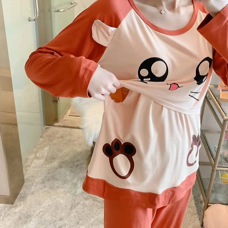 Postpartum & Nursing Pajamas Set