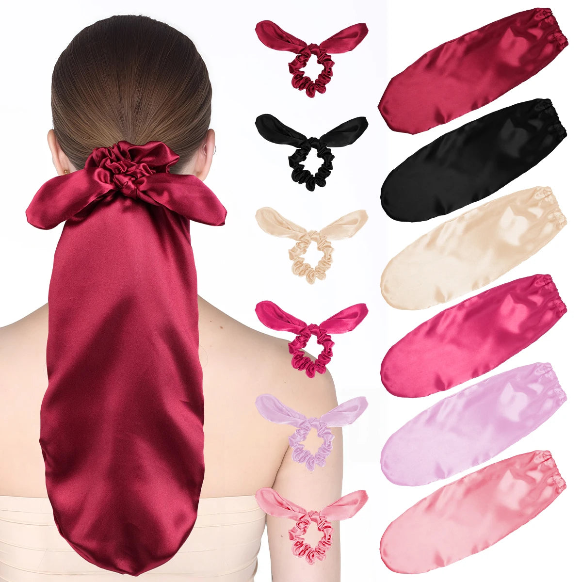 Satin Sleep Cap with Bow