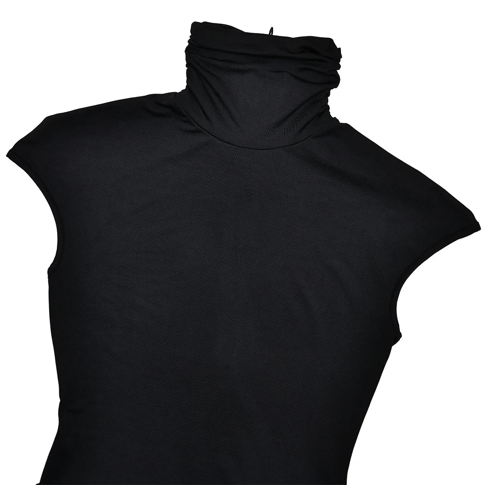 AzureMuse™ – جمبسوت حفلات أزرق بياقة مدورة (أنيق، مريح وأنيق)