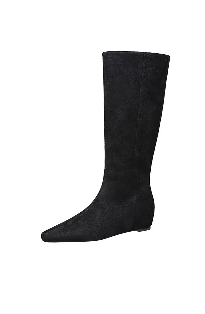 Korean Suede Knee High Boots