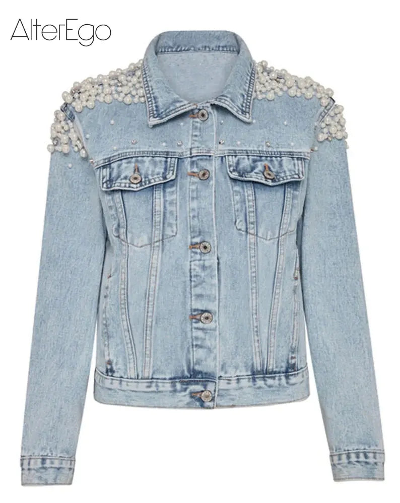 Women’s Pink & Blue Casual Denim Jacket