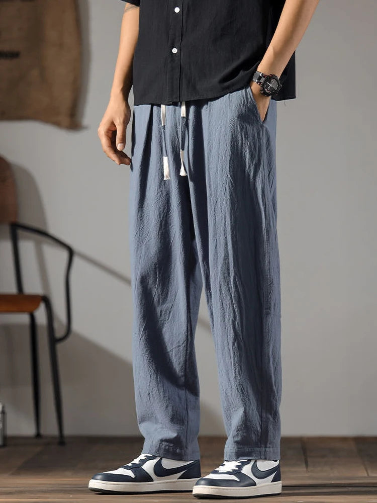Men Wide Leg Linen Pants