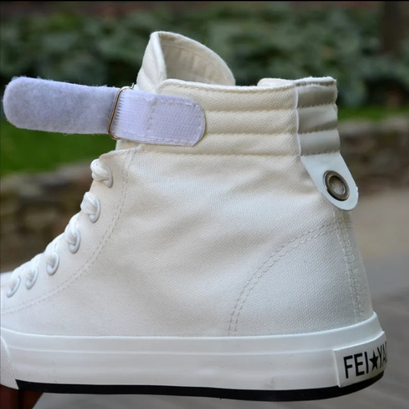 PureStep™ Men’s White High-Top Canvas Sneakers