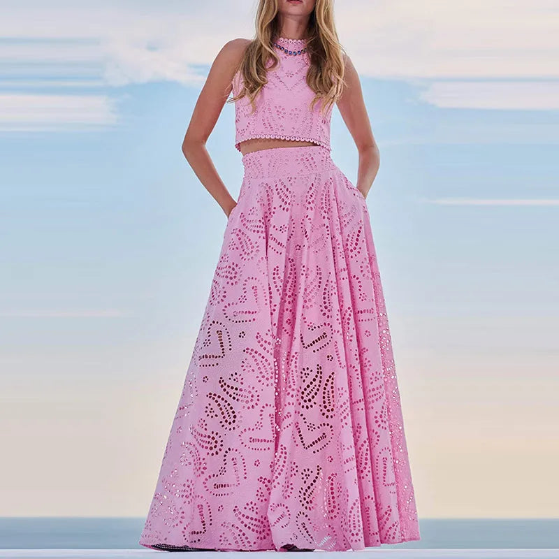 Women's Sleeveless Skirt Set