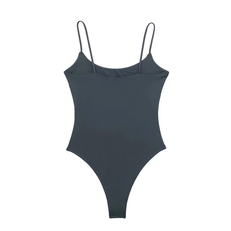 MUJER Sleeveless Backless Women's Bodysuit – Sexy Tight Bodycon Summer Top