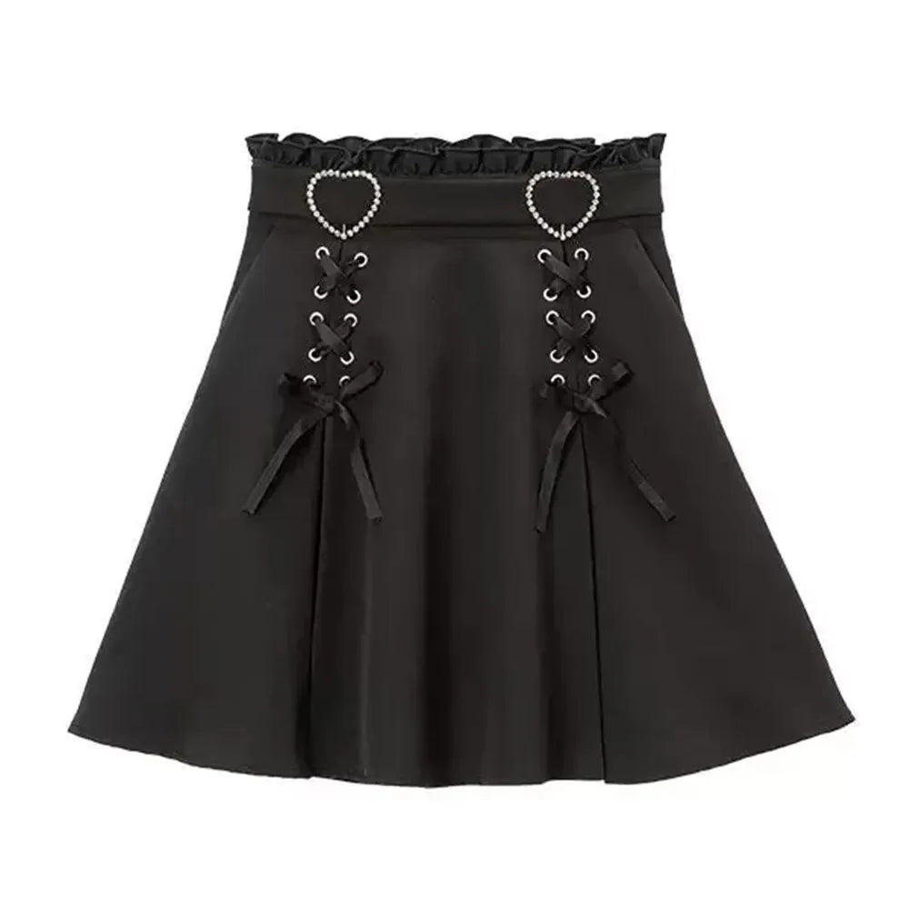 Women Y2K Bow Mini Skirt