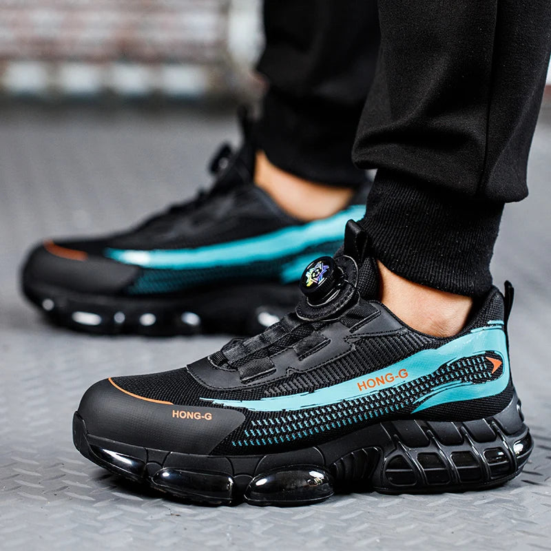 أحذية أمان رجالية بمشبك دوار وأصابع فولاذية