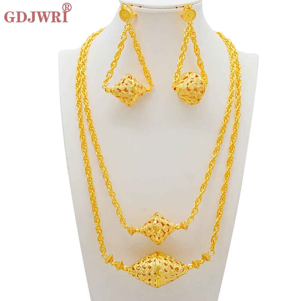 Dubai Gold Color Bridal Jewelry Set