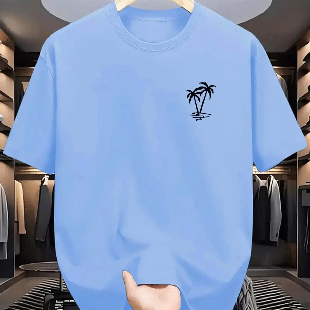 تي شيرت رجالي بطبعة جوز الهند