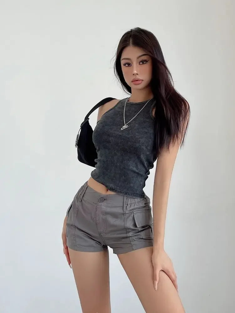 Women's High Waist Cotton Shorts
