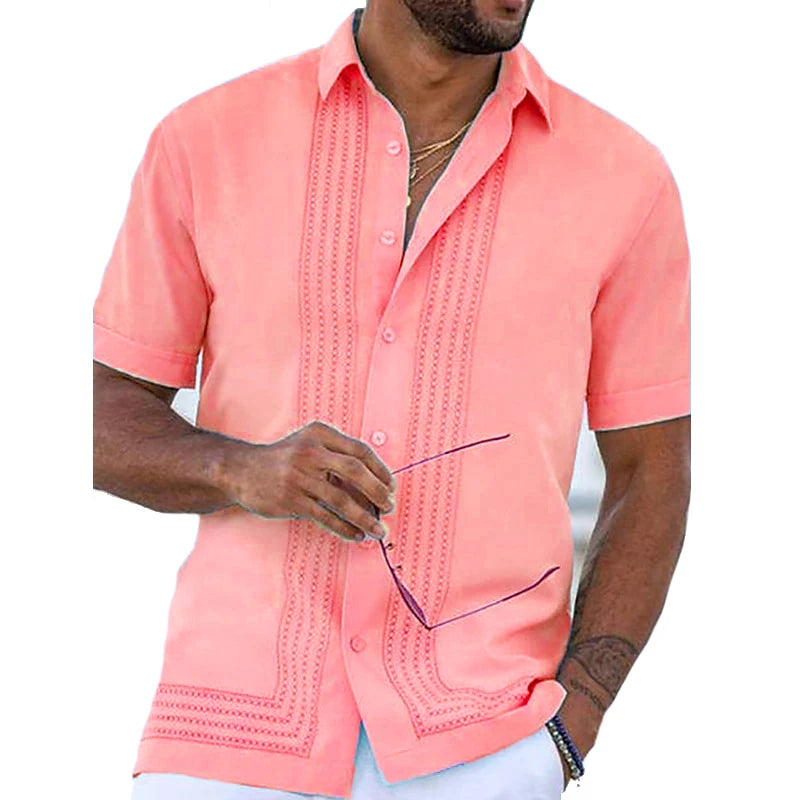 Men Pink Hawaiian Shirt