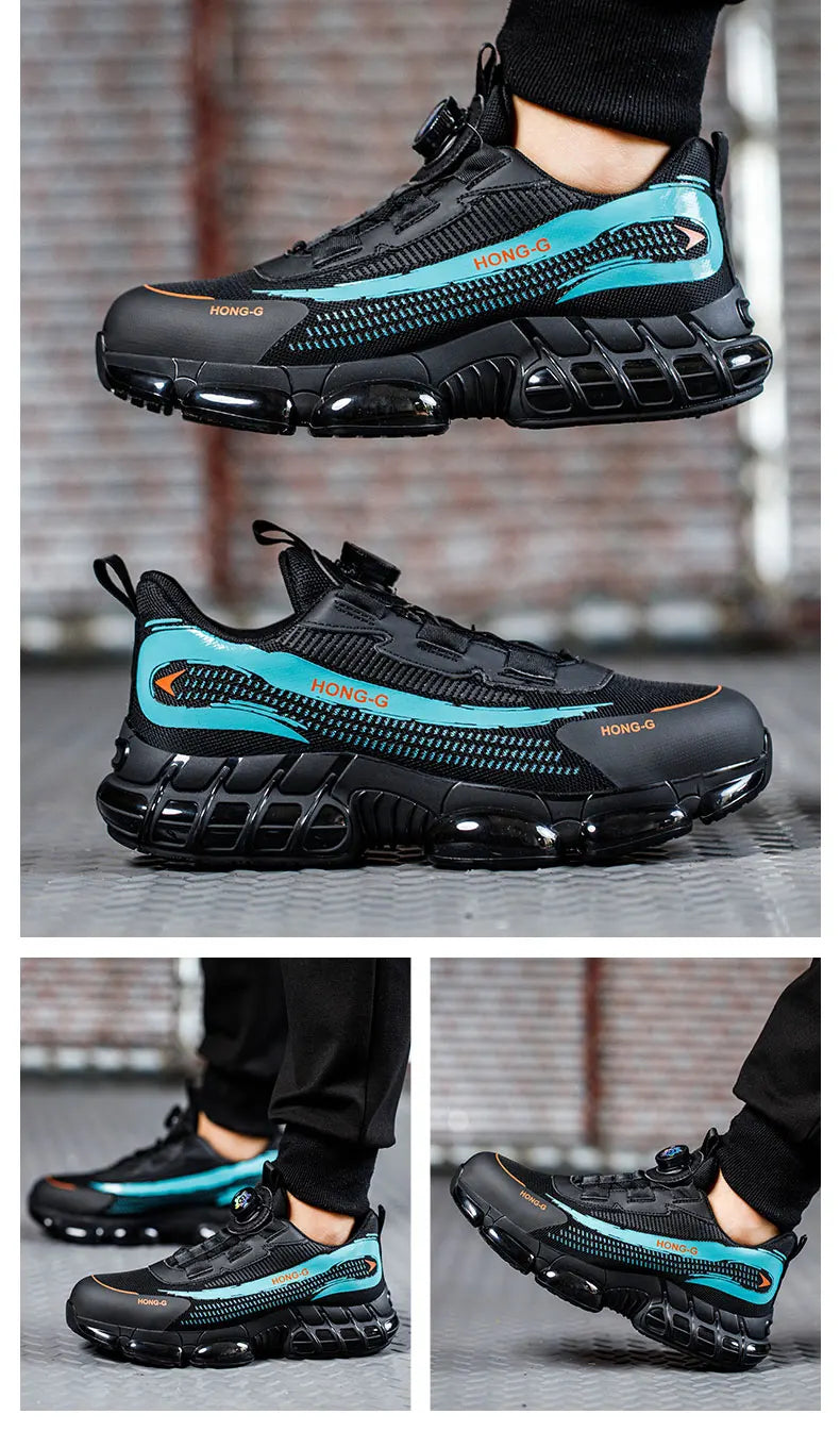 أحذية أمان رجالية بمشبك دوار وأصابع فولاذية