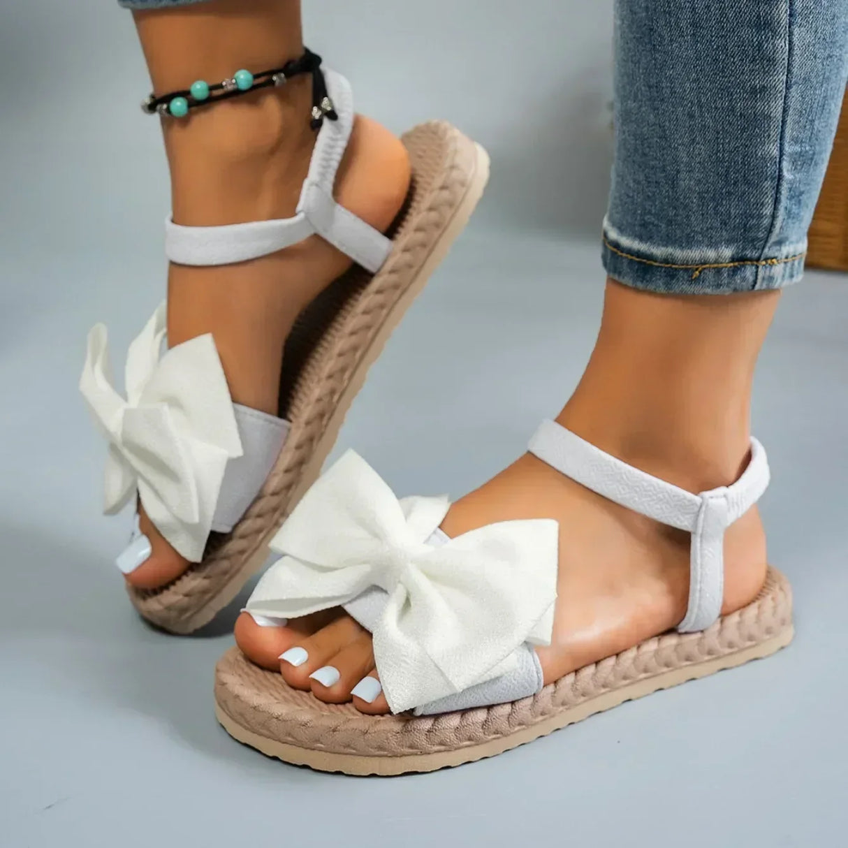 Women Platform Bow Tie Sandals Summer Slides