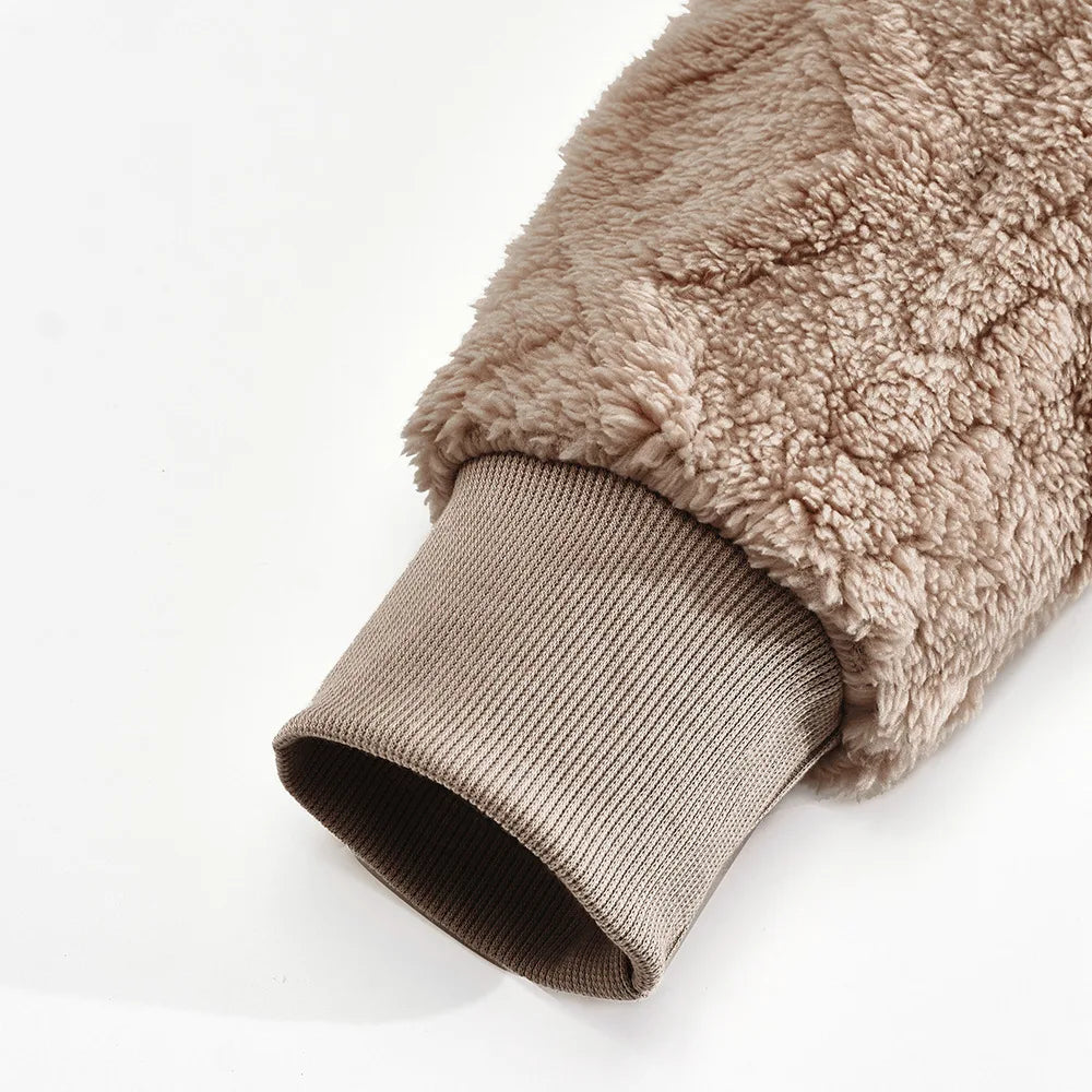 Men Velvet Hooded Pullover Sweater