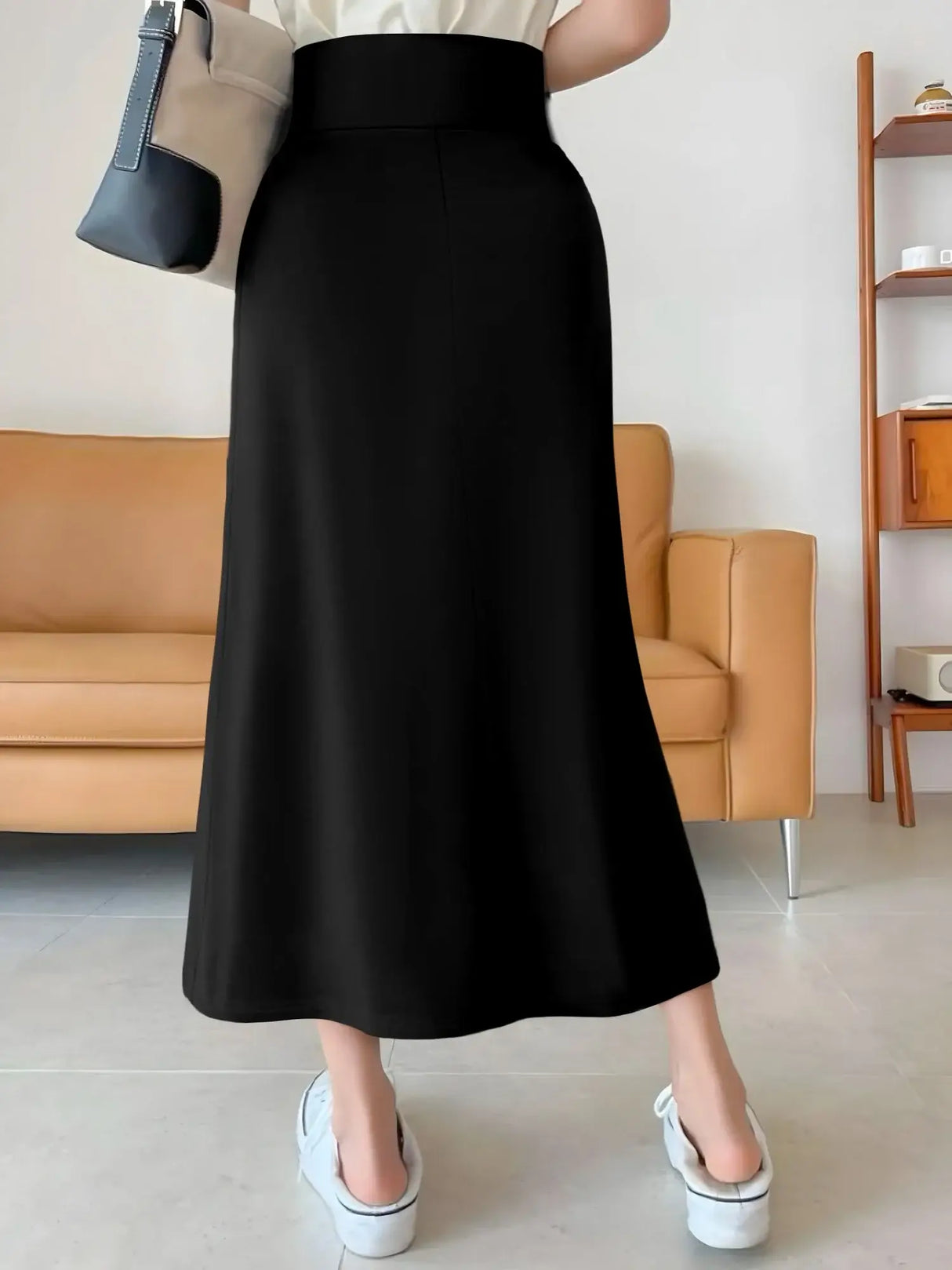 Women Solid High Waist Mermaid Skirt