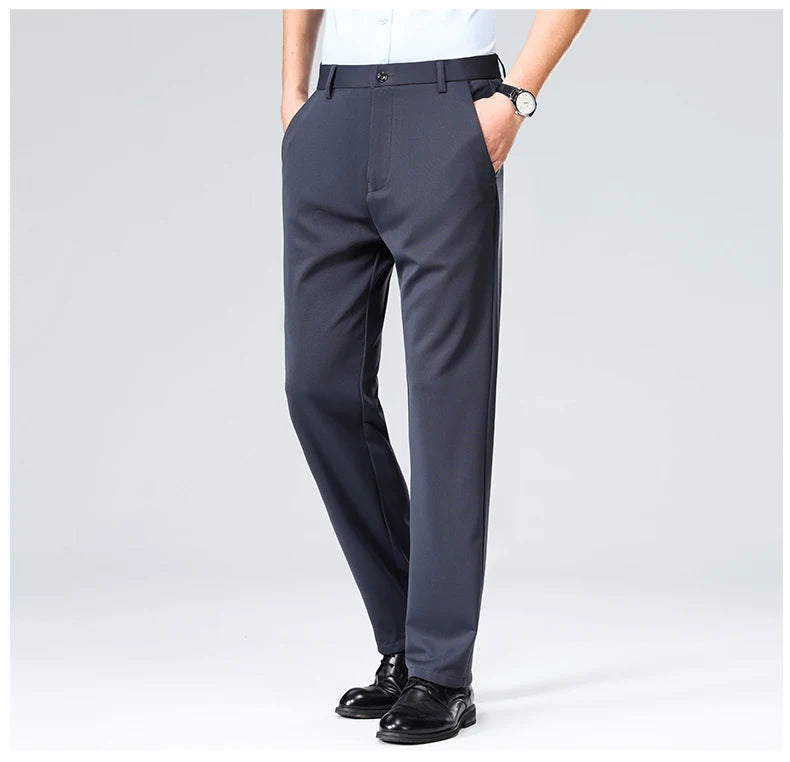 Men's Plus Size Business Trousers – Classic Black