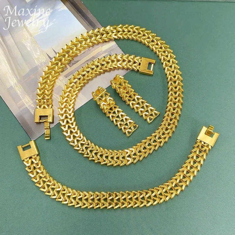 18K Gold Plated Bridal Jewelry Set