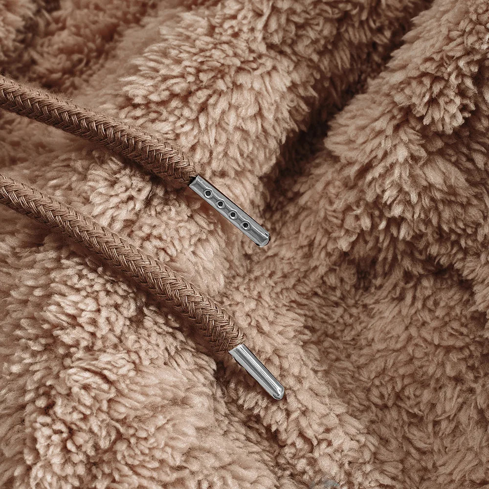 Men Velvet Hooded Pullover Sweater