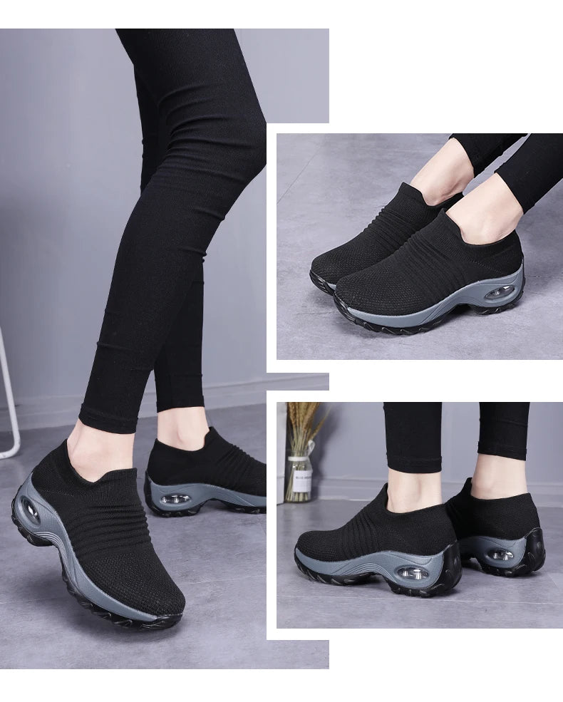 Women Sneakers Breathable Mesh Platform Shoes