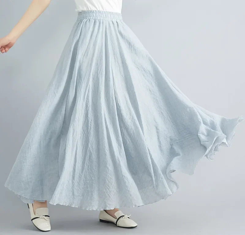 Women Linen Maxi Skirt