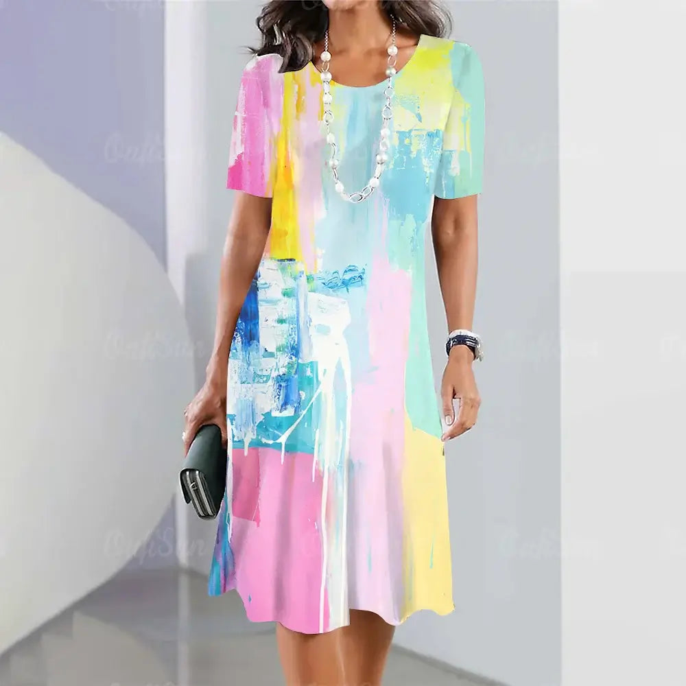 Travel Party Elegant Casual Loose Short Sleeve