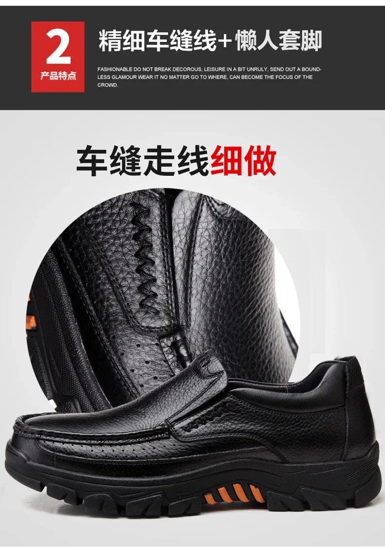 Men Handmade Thick Sole Leather Loafers