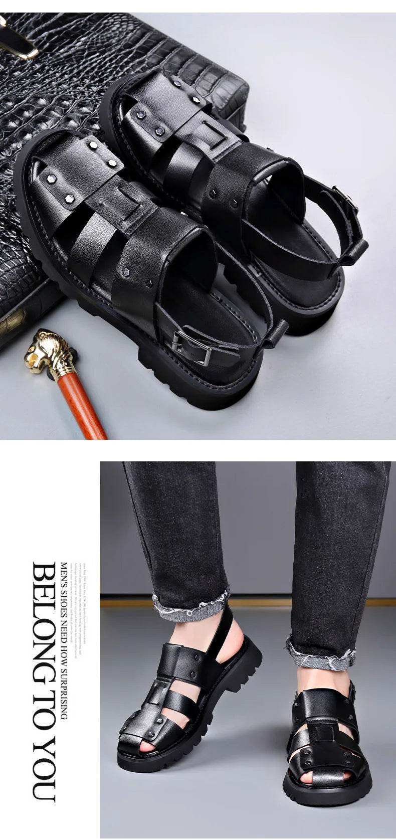 Executive Leather Gladiator Sandals