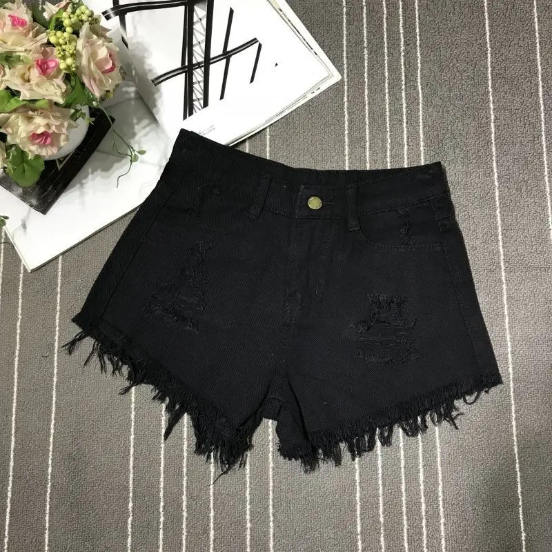 High Waist A-Line Denim Shorts for Women | Y2K Fashion