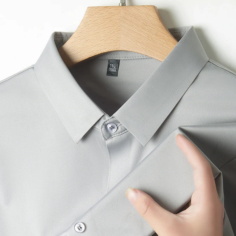 قميص رجالي مطاطي بأكمام قصيرة