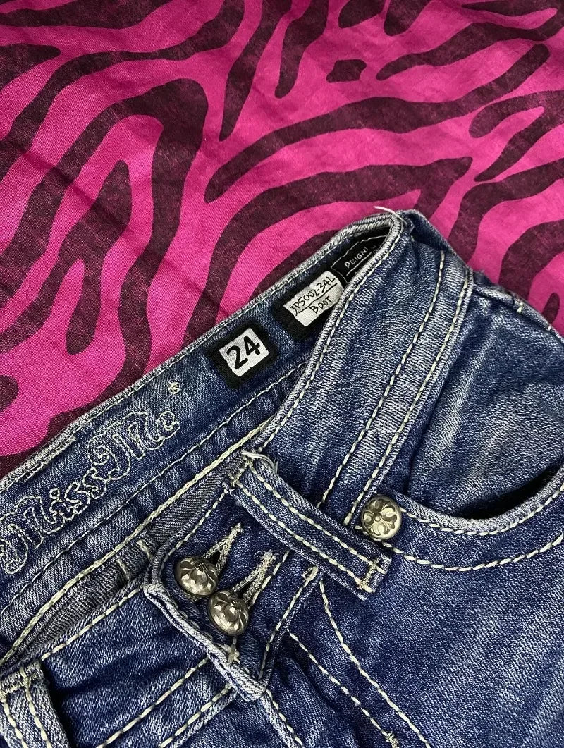 Miss Me Y2K Rhinestone Wide Jeans