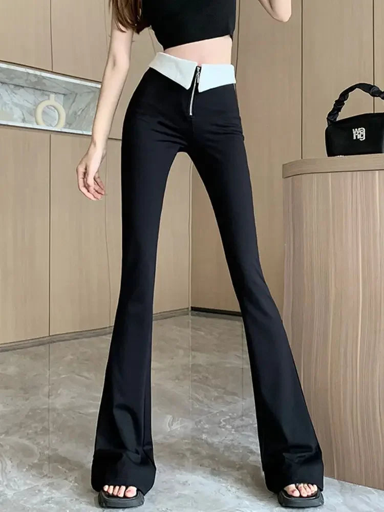 Women Flare Zipper Leggings