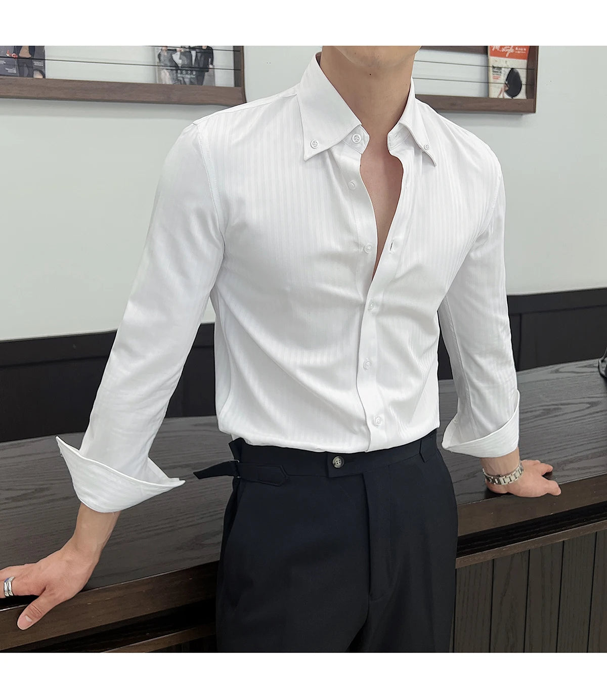 Men Slim Striped Shirt