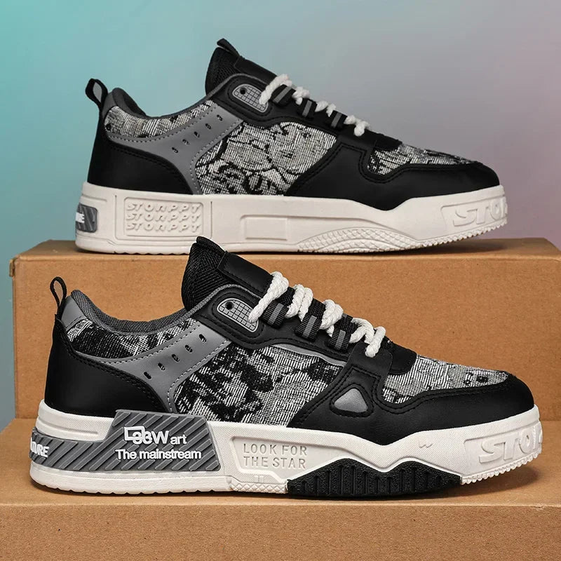 حذاء تزلج أبيض للرجال قابل للتنفس