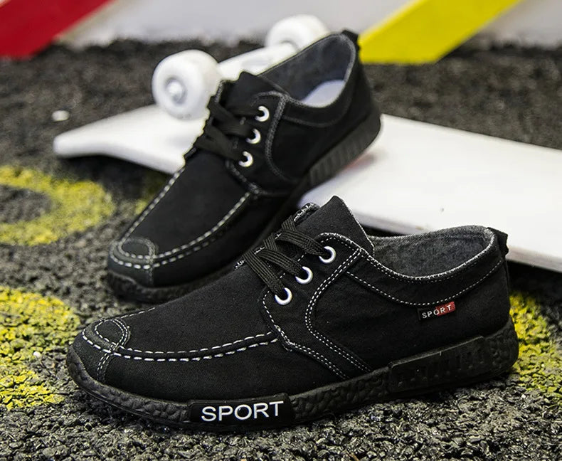 Men’s Breathable Lace-Up Canvas Sneakers