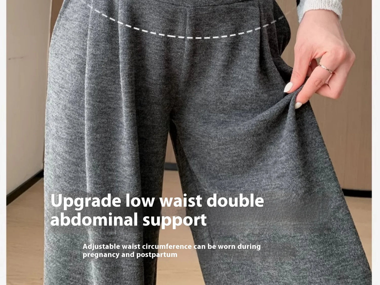 Wide-Leg Low-Waist Maternity Pants