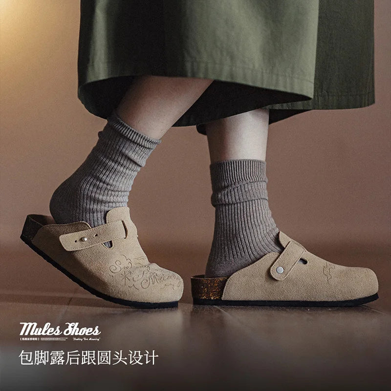 Women Breathable Illustration Mules – Thick Bottom Summer Sandals