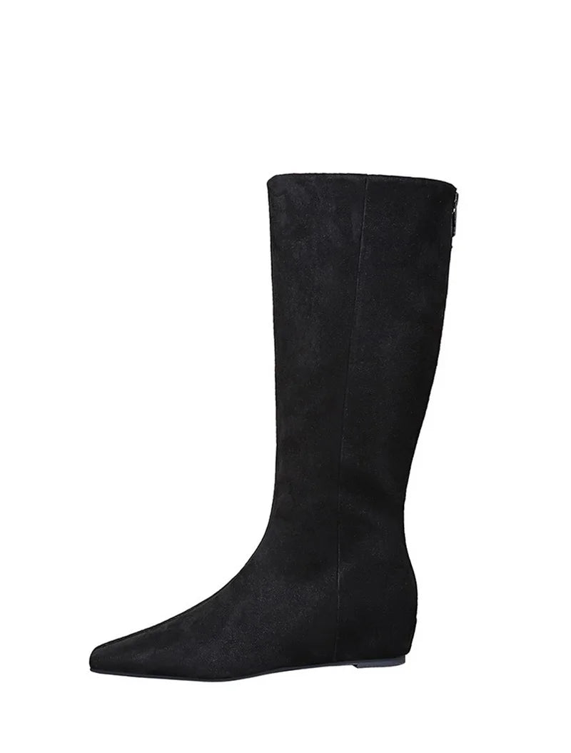 Korean Suede Knee High Boots