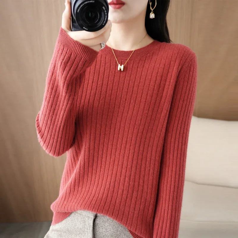 Women's Autumn Stripe Knit Pullover