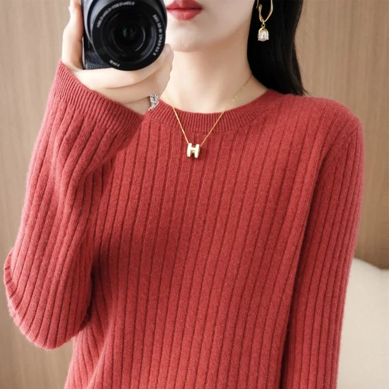 Women's Autumn Stripe Knit Pullover