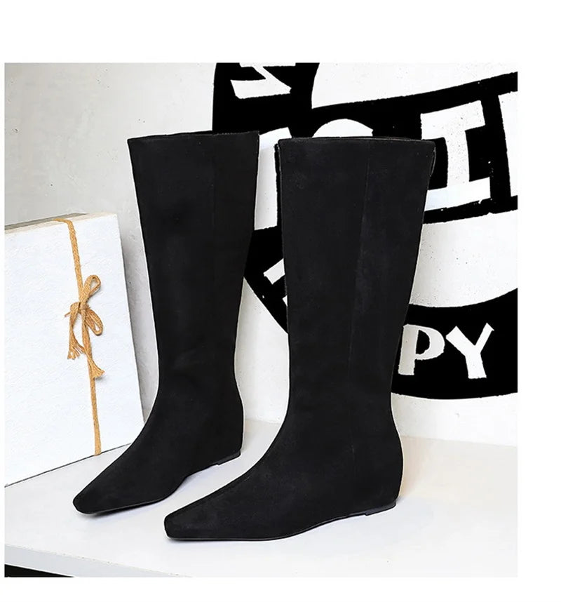 Korean Suede Knee High Boots