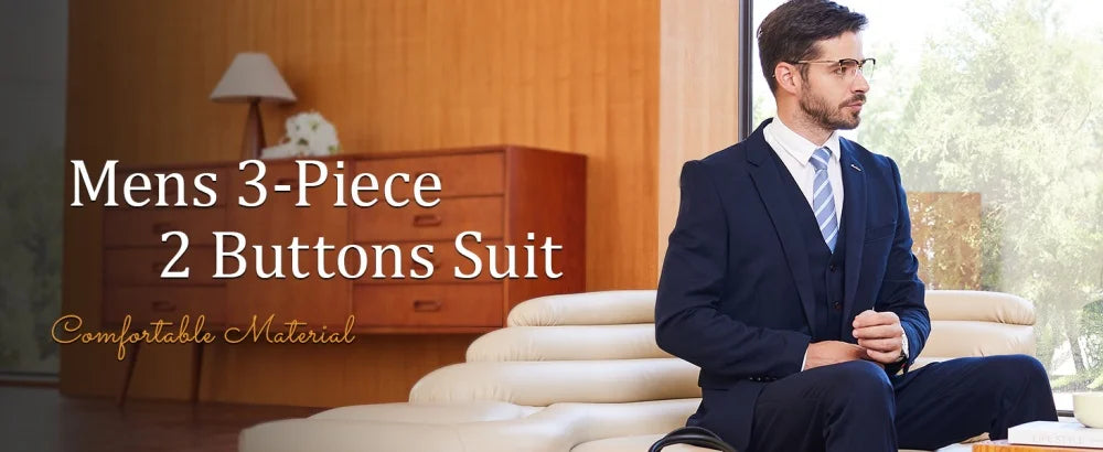 بدلة رجالية بمقاسات كبيرة بقصة ضيقة - بدلة سهرة من 3 قطع