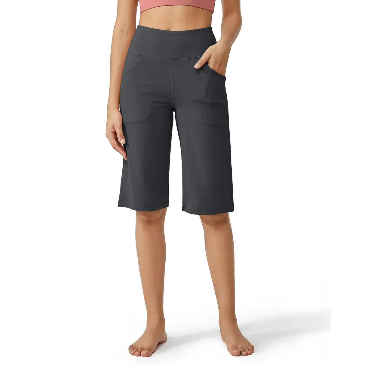Women Capri Pants with Pockets Yoga Fit