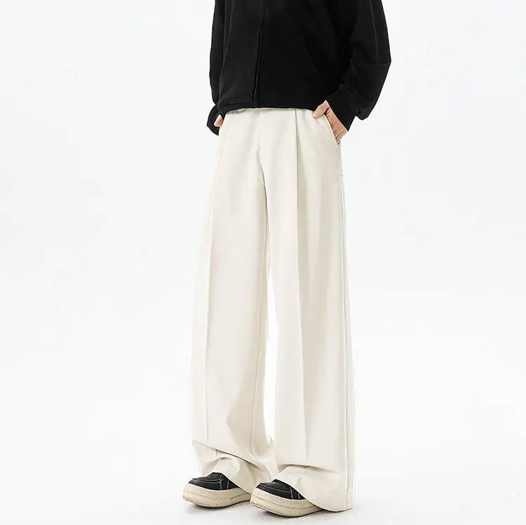 Men's Plus Size Vintage Pleated Trousers – Wide Leg